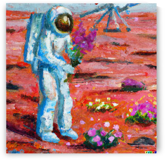 Spaceman Picking Flowers by PopArtApparel